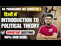 Introduction to political theory most important questions Ba Programme semester 1 NEP