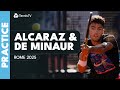 LIVE PRACTICE: Carlos Alcaraz \u0026 Alex de Minaur Practice in Rome!