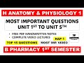 human anatomy and physiology b pharmacy 1st year important questions || Carewell Pharma