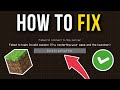 How To Fix Minecraft Failed To Connect To Server Invalid Session