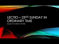 Lectio - 23rd Sunday in Ordinary Time, Year A, 2020