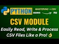 HOW TO WORK WITH CSV FILES IN PYTHON 👍 PYTHON CSV MODULE EXPLAINED!👌