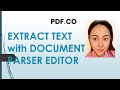 Extract Text with PDF.co Document Parser Online Template Editor