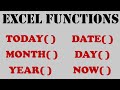 How to Use Date And Time Function in Excel | Today | Month | Year | Date | Day| Now| Excel Formulas