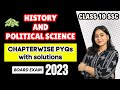 History and Political Science Chapterwise PYQs with solutions | Class 10 SSC | Boards  Exam 2023