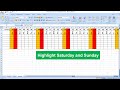 Excel Trick, Highlight Saturday and Sunday, शनिवार और रविवार को हाइलाइट कैसे करें.