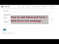 Power Apps Portal :  How to add Advanced Form / Web Form into webpage