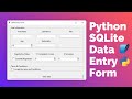 Python SQLite Data Entry Form with Tkinter tutorial for beginners - Python GUI project