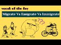 MIGRATE Vs EMIGRATE Vs IMMIGRATE