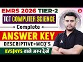 EMRS TGT Computer Science Paper Answer Key | EMRS TGT Tier 2 Computer Science Paper analysis