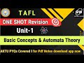 TAFL I UNIT-1 I One Shot Revision I Basic Concepts and Automata Theory I AKTU