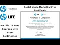 Social Media Marketing Certificate | HP Life Free Online Courses with Free Certificate | JKR Updates