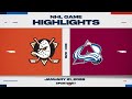 NHL Highlights | Ducks vs. Avalanche - January 21, 2026