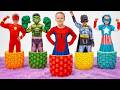 Child superheroes rescue friends and animals