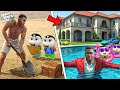 Franklin Shinchan \u0026 Pinchan Change Their Poor Life To Richest Life in GTA 5 ! (GTA 5 mods)