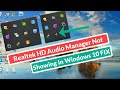 Realtek HD Audio Manager Not Showing In Windows 10 FIX