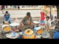 80/- Rs DESI PUNJABI STREET FOOD BREAKFAST | BILLA SAAG MAKHAN ALOO PARATHA | PAKISTAN STREET FOOD