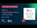 Virtual Open Day for MSc Sustainable Cloud Computing Information Webinar   - Jan 2026