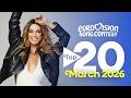 Eurovision Top 20: Most Watched – March 2026 | #Eurovision2026