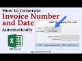 How to Auto Generate Invoice Number and Date in Excel