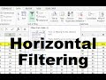 Horizontal Filters in MS Excel