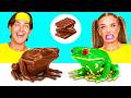 Real Food vs Chocolate Food Challenge | Who Wins the Secret Kitchen Battle by BaRaDa Challenge