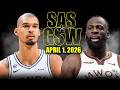 San Antonio Spurs vs Golden State Warriors Full Game Highlights – April 1, 2026 | NBA Season