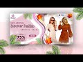 Summer Fashion Sale eCommerce Banner Design | eCommerce Website Banner Design | Photoshop Tutorial