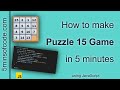 Puzzle 15 in 5 minutes - JavaScript - 5minsofcode.com