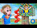 Macaquinho Bon Bon vira Superheroes e construiu uma Lego Tree House com urso fofo | BONBON BRAZIL