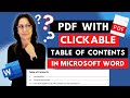 Create PDF With CLICKABLE TABLE OF CONTENTS Using Microsoft Word