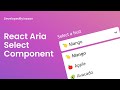 How to use react aria select components in our project? #reactaria #adobe #react #tutorial