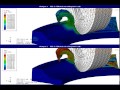 Abaqus CAE explicit orthogonal cutting 3D shell end milling Mises Stress, PEEQ 2