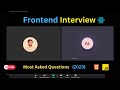 Frontend Interview | Javascript 🎉 | #reactjs  ⚛️ (Mock) [Most Asked Questions -2023]  #infosys