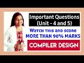 Compiler Design Important Questions Unit Wise jntuh| GTU Compiler Design | GTU CD paper solution IMP