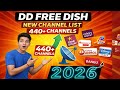 DD Free Dish New Channel List 2026 | 440+ Free TV Channels