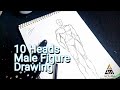 How to Draw 10 Heads Male Croquis / figure Drawing / step by step Beginners Tutorial