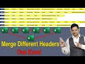 Merge Excel file with different headers into one Excel | Merge different headers into One