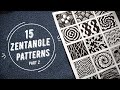 15 Zentangle Patterns For Beginners || Part 2 || [Step by Step Art Tutorial]