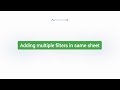 Apply Multiple Filters in the same sheet in Excel