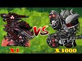 PVZ 1 Fusion 3.0 Challenge!! 3 Plants Fusion vs 3000 Alpha Black Football Tall-nut General