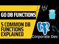Golang Database/SQL Functions [Explained using GO's official documentation]