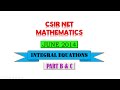INTEGRAL EQUATIONS  | JUNE 2014  | CSIR NET | PART B \u0026 C