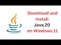 How to Install Java JDK 20 on Windows 11