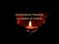 Condolence Message on Death of Mother