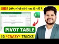10 Pivot Table *CRAZY* Tips and Tricks ! Pivot Table in Excel | Pivot Table Tutorial in Hindi