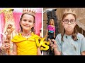 Rich Princess vs Broke Princess \u0026 Barbie Rich vs Broke Cardboard Makeover
