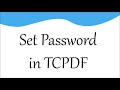 Set Password in TCPDF | TCPDF Tutorial