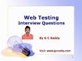 Web Testing Interview Question and answers