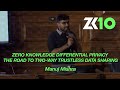 ZK10: Zero Knowledge Differential Privacy: The road to two-way trustless data sharing - Manuj Mishra